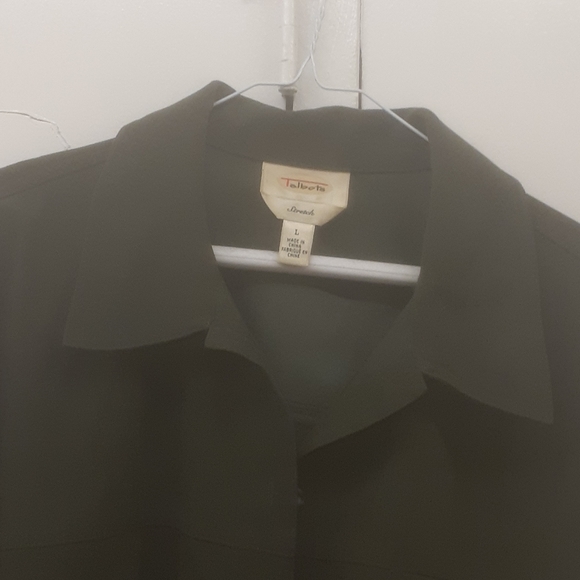 Talbots Stretch khaki Shirt Jacket sz M L - Picture 3 of 13